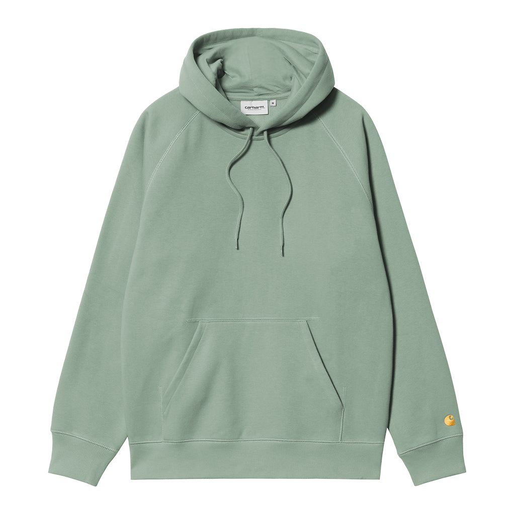 Carhartt WIP Hooded Chase Sweatshirt Frosted Green Gold – Buzzz