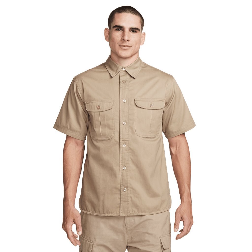 Nike SB Tanglin Short-Sleeve Woven Button-Up Shirt Khaki – Buzzz